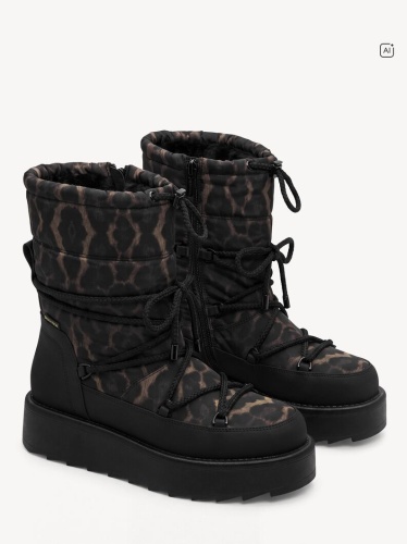 Ženske tople crne vodoodbojne čizme sa leopard printom, brend Tamaras, slika 2