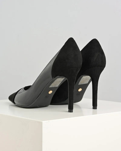 Ženske crne lakovane cipele na štiklu salonke, slika 6