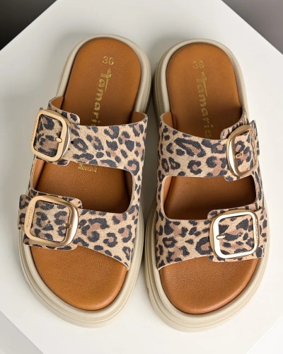 Ženske papuče od prirodne kože, leopard print, slika 2