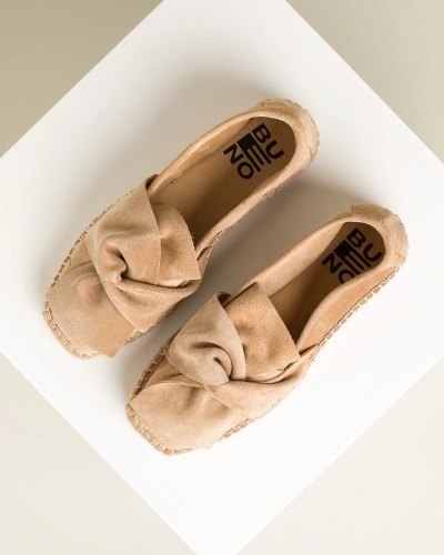 Bež BUENO ženske kožne espadrile, slika 9