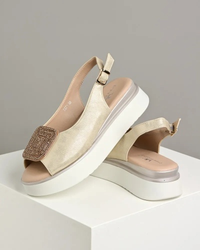 Ženske sandale na debelom đonu u bež boji, slika 8