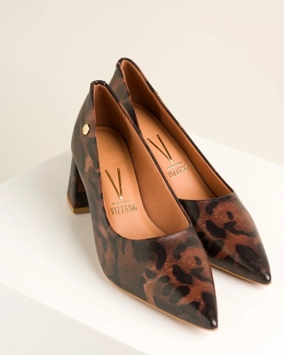 Braon boje salonke na debelu štiklu, leopard print, brenda Vizano, slika 5