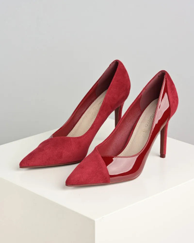 Ženske crvene lakovane cipele na štiklu salonke, slika 2
