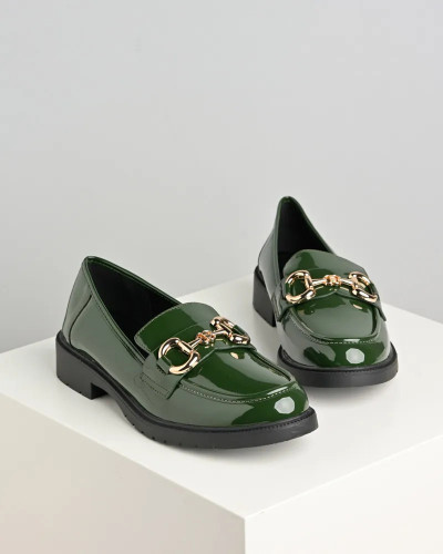 Zelene lakovane ravne cipele Superbrend, slika 3