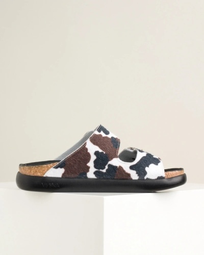 Anatomske papuče sa dva kaiša, kožne, animal print, slika 4