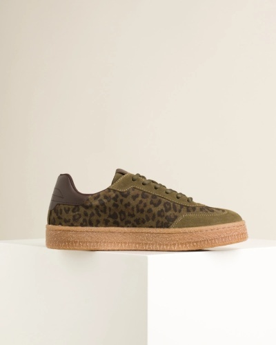 Maslinaste kožne patike sa leopard printom, za žene, brend Tamaris, slika 8