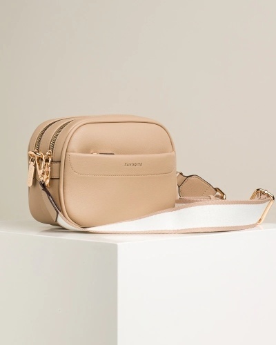 Ženska crossbody torbica sa rajsferšlusom T012623 bež