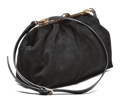 Ženska naborana clutch torbica T012633 crna