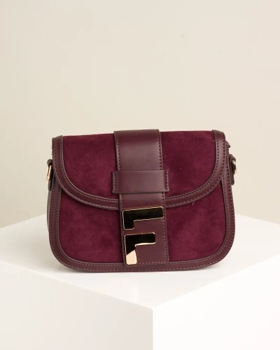 Ženska torbica sa kaiš lancem T012695 bordo