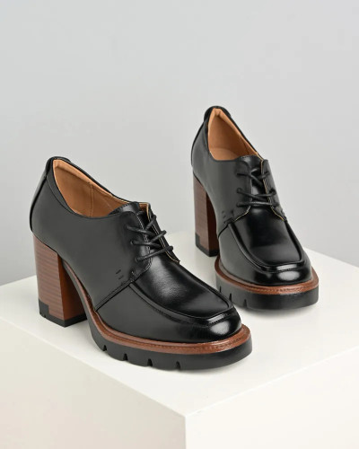 Crne ženske cipele na debelu petu, slika 4