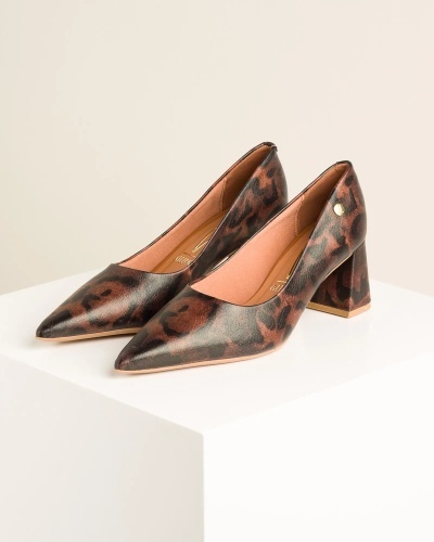 Braon boje salonke na debelu štiklu, leopard print, brenda Vizano, slika 2