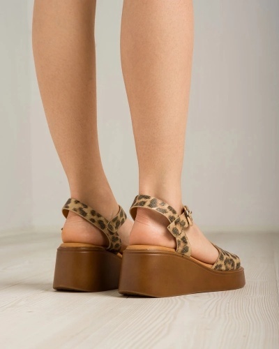 Ženske sandale u leopard printu, na platformu, slika 5
