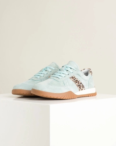 Patike za žene od prirodne kože u mint boji sa leopard detaljima, slika 8