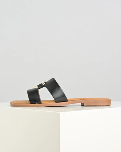 Moderne ravne papuče, crna boja, slika 5