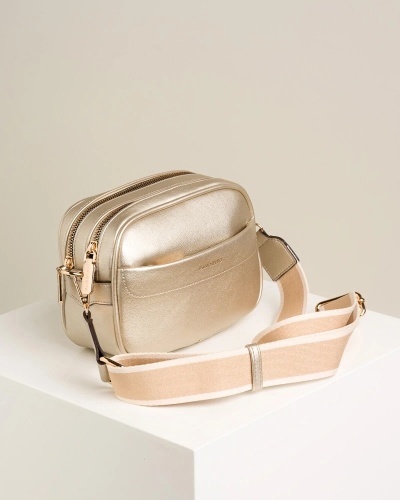 Ženska crossbody torbica u zlatnoj boji, slika 2