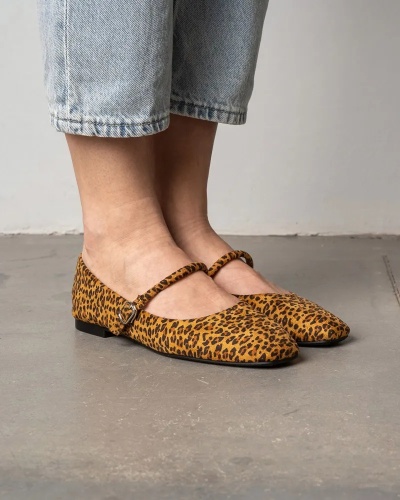 Ženske ravne baletanke sa kaišićem, leopard print, slika 3