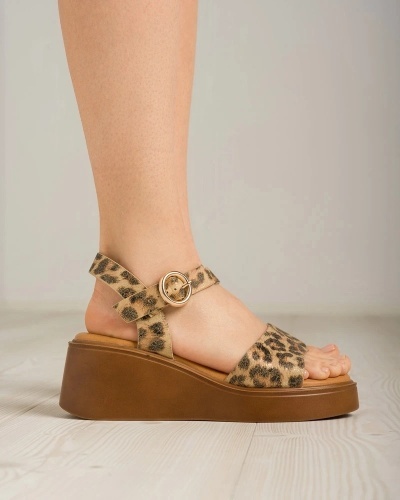 Ženske sandale u leopard printu, na platformu, slika 6
