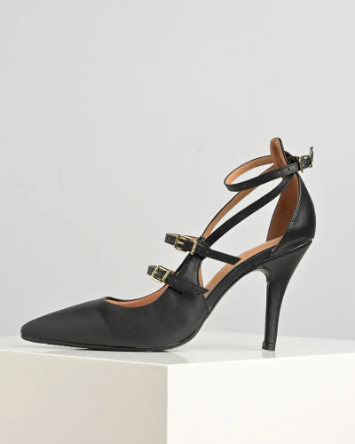 Crne cipele u špic sa kaišićima, brend Vizano, slika 2