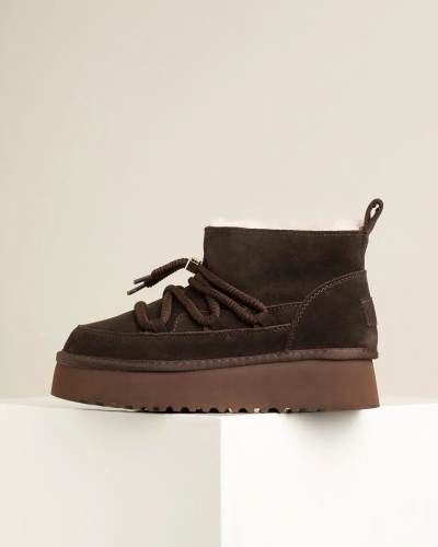 Ženske braon boje kratke tople čizme od prirodne kože, slika 7