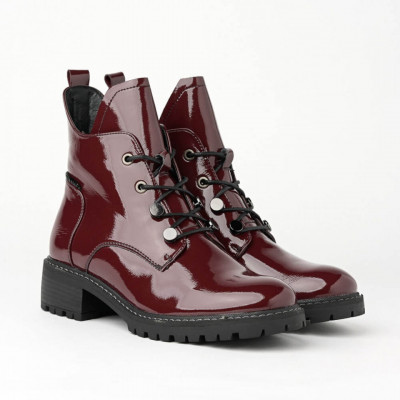 Lakovane poluduboke čizme A2143-2 bordo