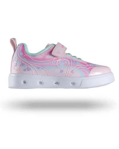 Svetleće patikice za devojčice u roze mint boji, na čičak, slika 2