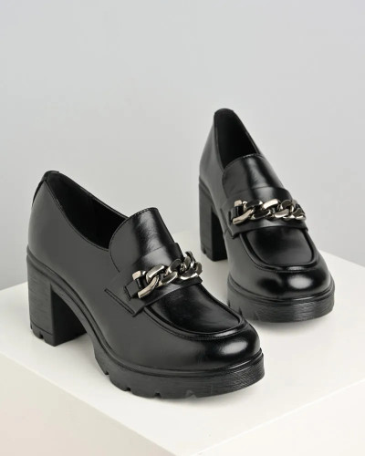 Crne ženske cipele na debelu petu, slika 4