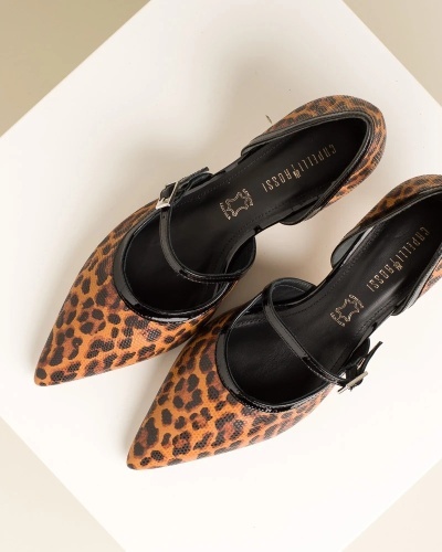 Ženske salonke na štiklu od prirodne kože, leopard print, slika 2