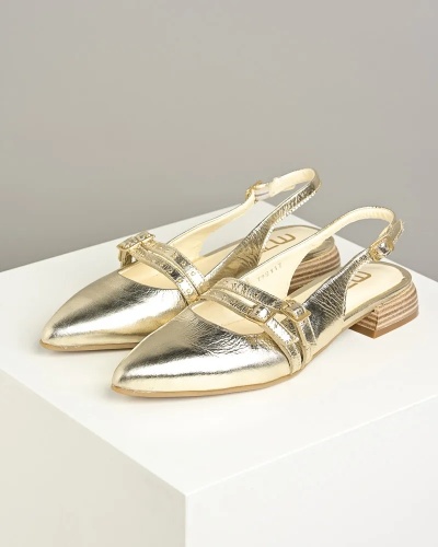 Ženske kožne sandalete T98117 zlatne