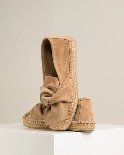 Bež BUENO ženske kožne espadrile, slika 8