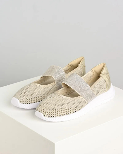 Zlatne buškane platnene espadrile, slika 2