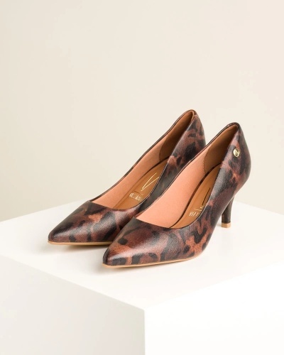 Braon boje salonke na štiklu, leopard print, brenda Vizano, slika 2