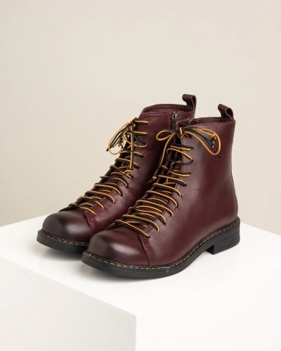 Ženske kožne kratke martinke 617310 bordo