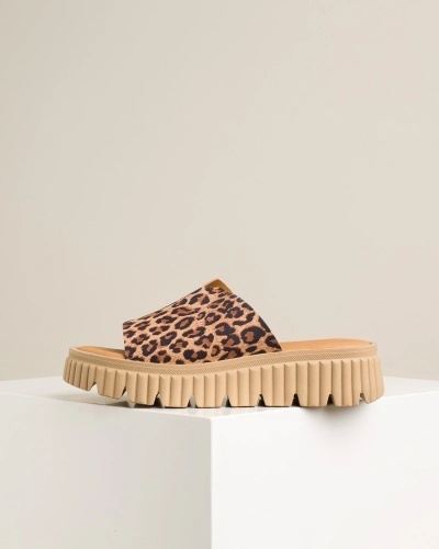 Ženske papuče od prirodne kože, leopard print, slika 5