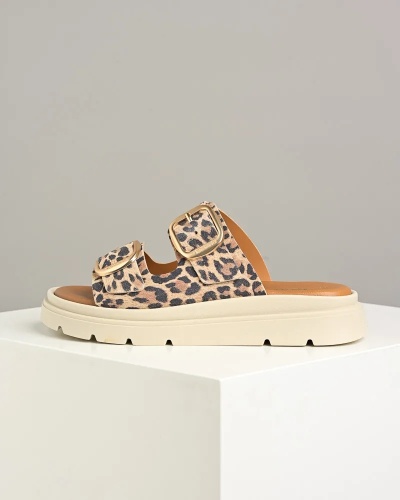 Ženske papuče od prirodne kože, leopard print, slika 6