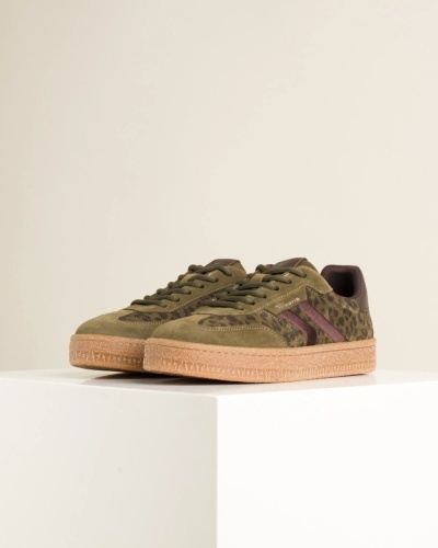 Maslinaste kožne patike sa leopard printom, za žene, brend Tamaris, slika 6