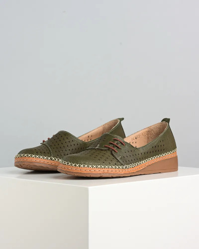 Zelene kožne ženske cipele Vidra leder, slika 1