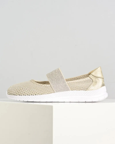 Zlatne buškane platnene espadrile, slika 4