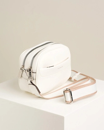 Ženska crossbody torbica sa rajsferšlusom T012623 bela