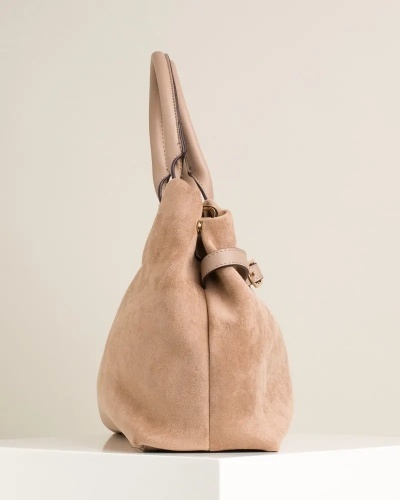 Ženska torba u bež boji od eko velura, slika 6