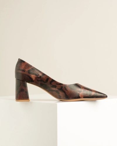 Braon boje salonke na debelu štiklu, leopard print, brenda Vizano, slika 8