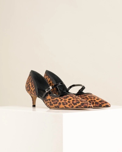 Ženske salonke na štiklu od prirodne kože, leopard print, slika 6