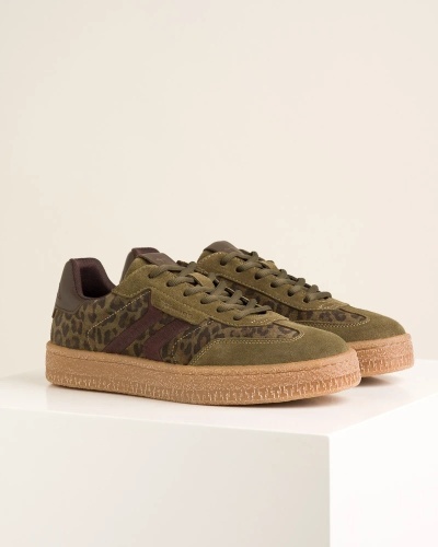 Maslinaste kožne patike sa leopard printom, za žene, brend Tamaris, slika 4