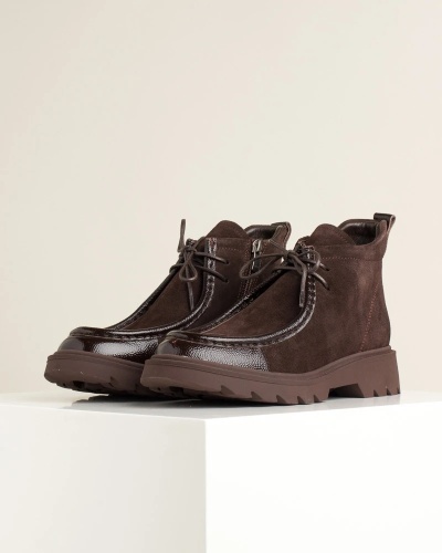 Ženske duboke cipele u braon boji od prirodne velur kože, slika 7