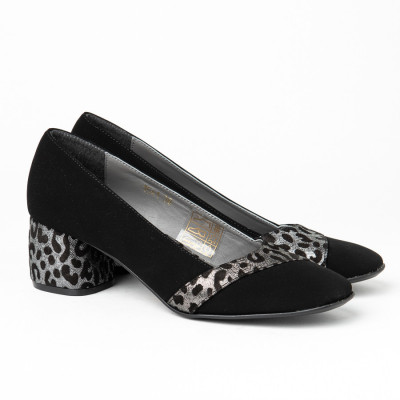 Ženske cipele A15-41/12 crne sa leopard detaljima