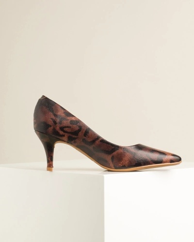 Braon boje salonke na štiklu, leopard print, brenda Vizano, slika 7