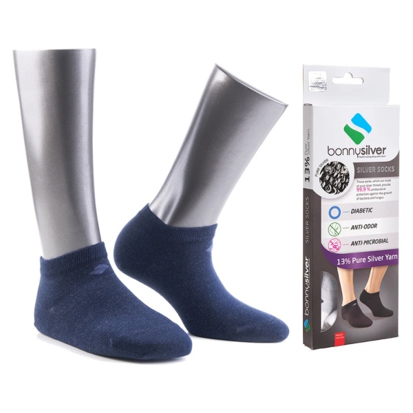Sosete scurte, 13% fir argint, BonnySilver® 413 bleumarin
