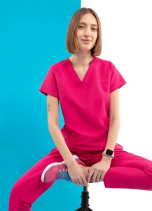 Bluze medicale fara calcare Quick Power fucsia