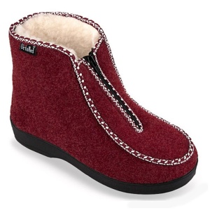 Ghete de casa, imblanite cu lana, dama, Mjartan 001-T05 bordo