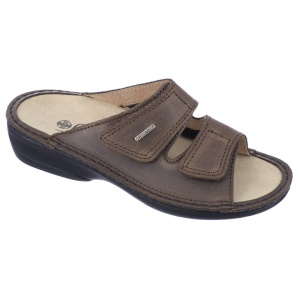 Papuci ortopedici, piele naturala si stretch, Ortomed 3701-P78 maro