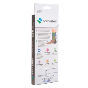 Sosete cu 13% fir de argint, pentru diabetici, BonnySilver 312 bleumarin